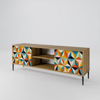 TESSELATE TREASURES Mueble de TV de 2 Puertas en Efecto Roble