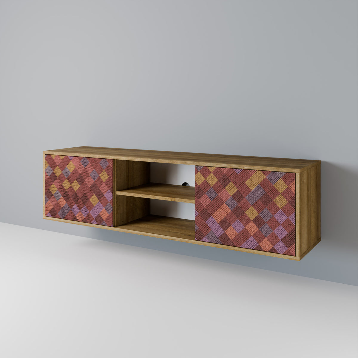 PAINTED SQUARES Mueble de TV de 2 Puertas