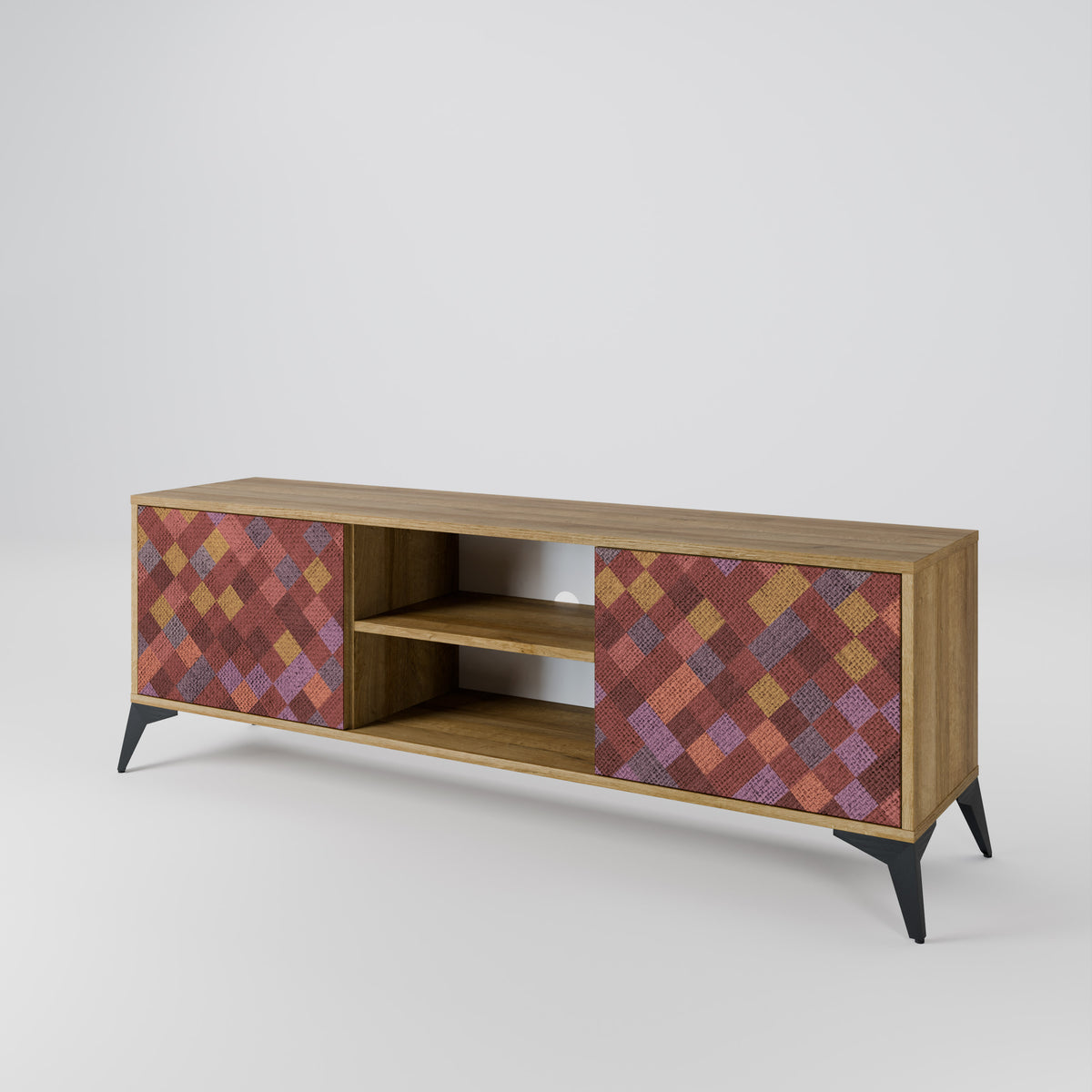 PAINTED SQUARES Mueble de TV de 2 Puertas