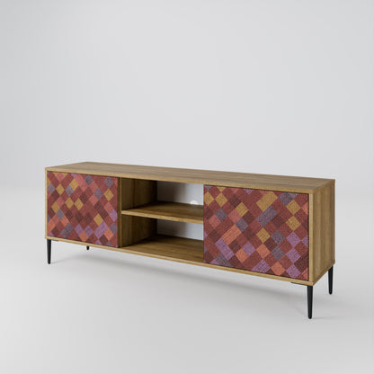 PAINTED SQUARES Mueble de TV de 2 Puertas