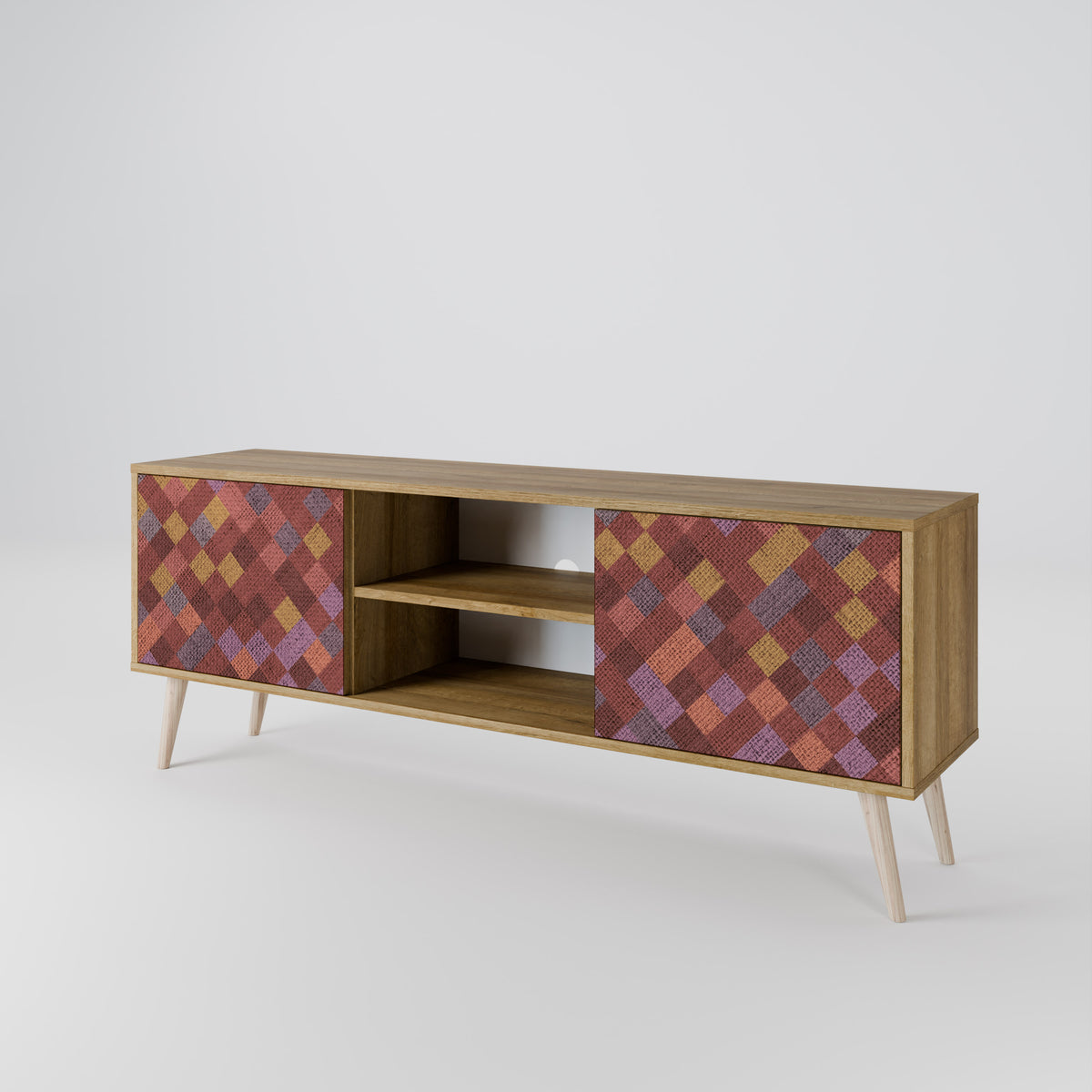 PAINTED SQUARES Mueble de TV de 2 Puertas
