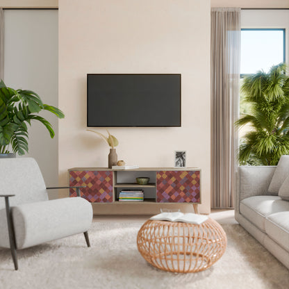 PAINTED SQUARES Mueble de TV de 2 Puertas