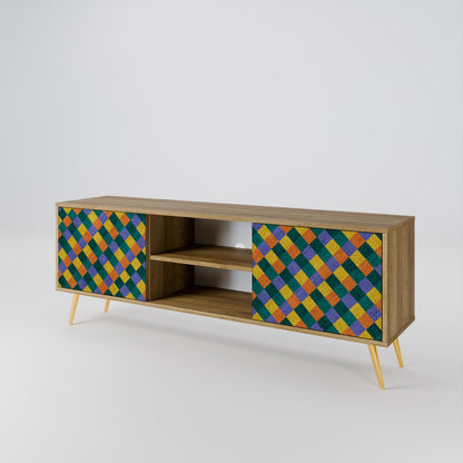 PAINTED SQUARES MIX Mueble de TV de 2 Puertas