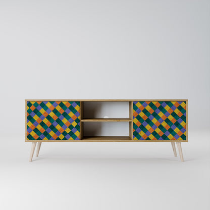 PAINTED SQUARES MIX Mueble de TV de 2 Puertas