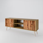 NATURAL WOOD 2-Door TV Stand in Oak Effect