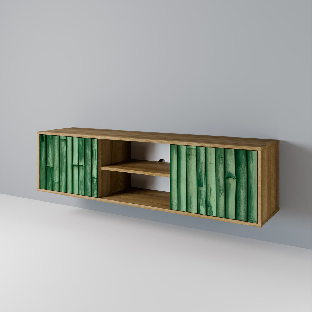 NATURAL GREEN Mueble de TV de 2 Puertas