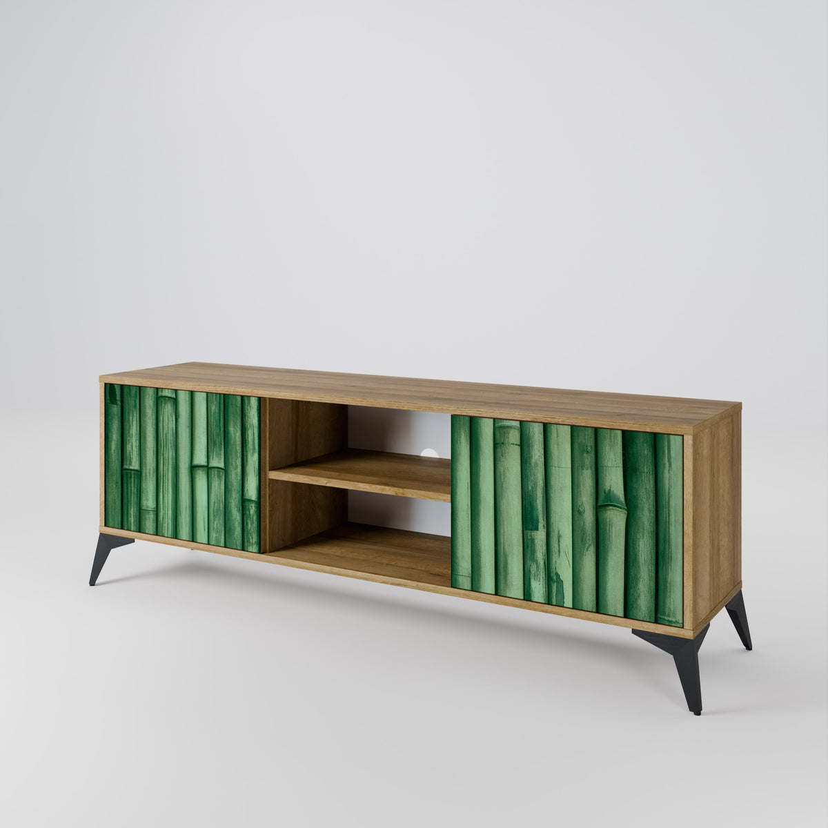NATURAL GREEN Mueble de TV de 2 Puertas