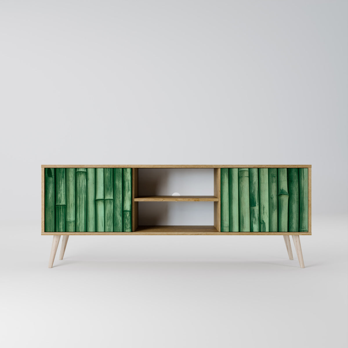 NATURAL GREEN Mueble de TV de 2 Puertas