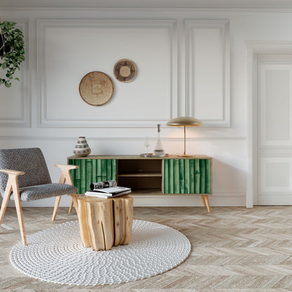 NATURAL GREEN Mueble de TV de 2 Puertas