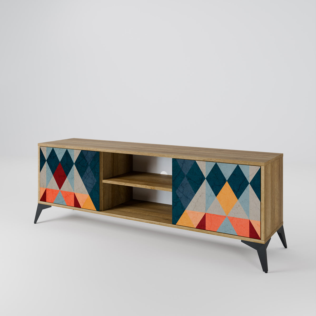 CRACKED ILLUSION Mueble de TV de 2 Puertas