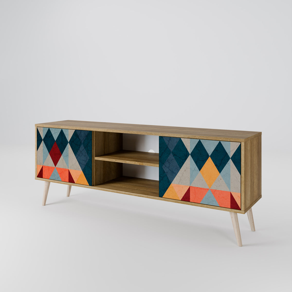 CRACKED ILLUSION Mueble de TV de 2 Puertas