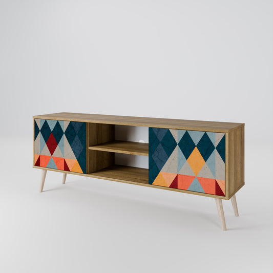 CRACKED ILLUSION Mueble de TV de 2 Puertas