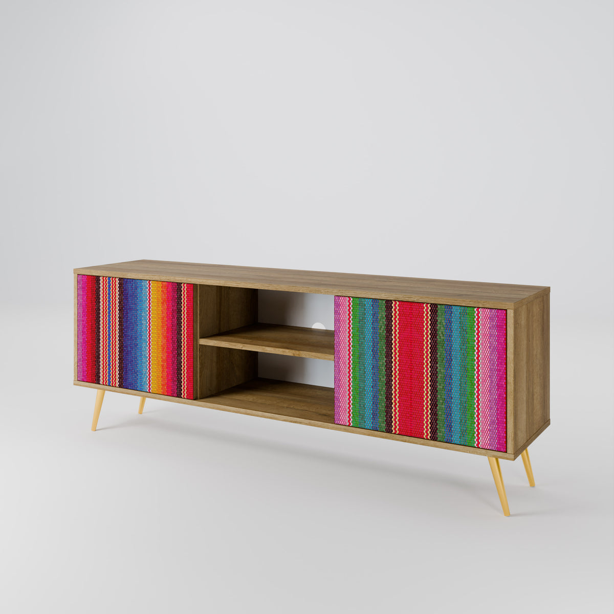 ETHNIC MEXICAN Mueble de TV de 2 Puertas