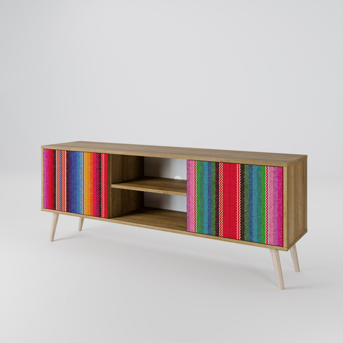 ETHNIC MEXICAN Mueble de TV de 2 Puertas