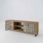 SLIGHTLY BLURRED Mueble de TV de 2 Puertas en Efecto Roble
