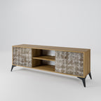 SLIGHTLY BLURRED Mueble de TV de 2 Puertas en Efecto Roble