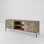 SLIGHTLY BLURRED Mueble de TV de 2 Puertas en Efecto Roble