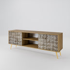 SLIGHTLY BLURRED Mueble de TV de 2 Puertas en Efecto Roble