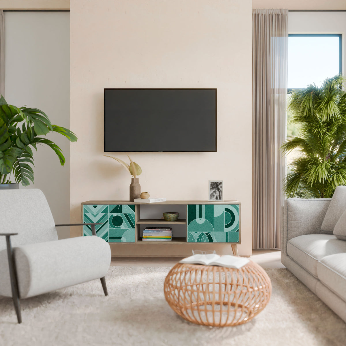 HARMONIC GRID Mueble de TV de 2 Puertas
