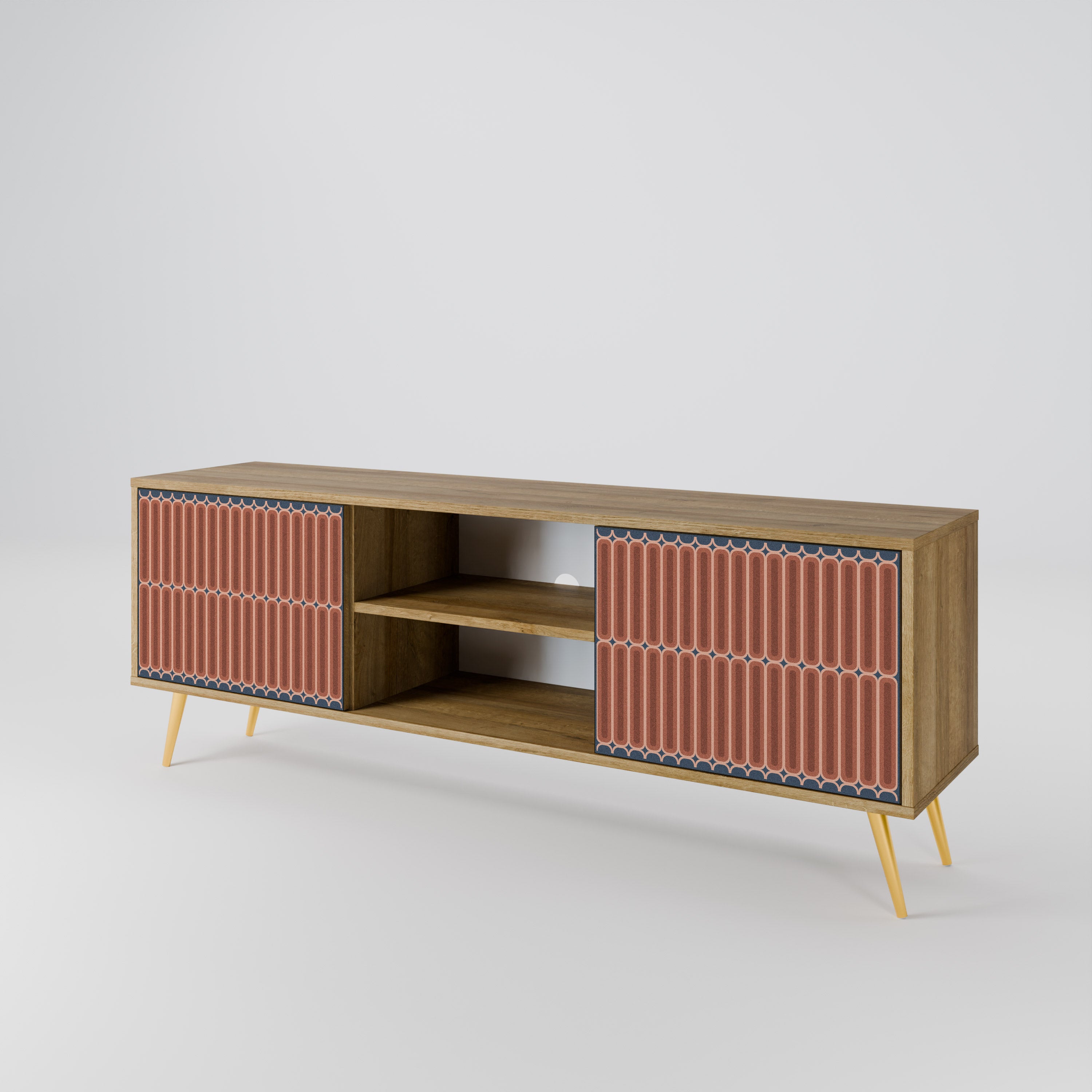 HYPNOTIC GATE 2-Door TV Stand in Oak Effect