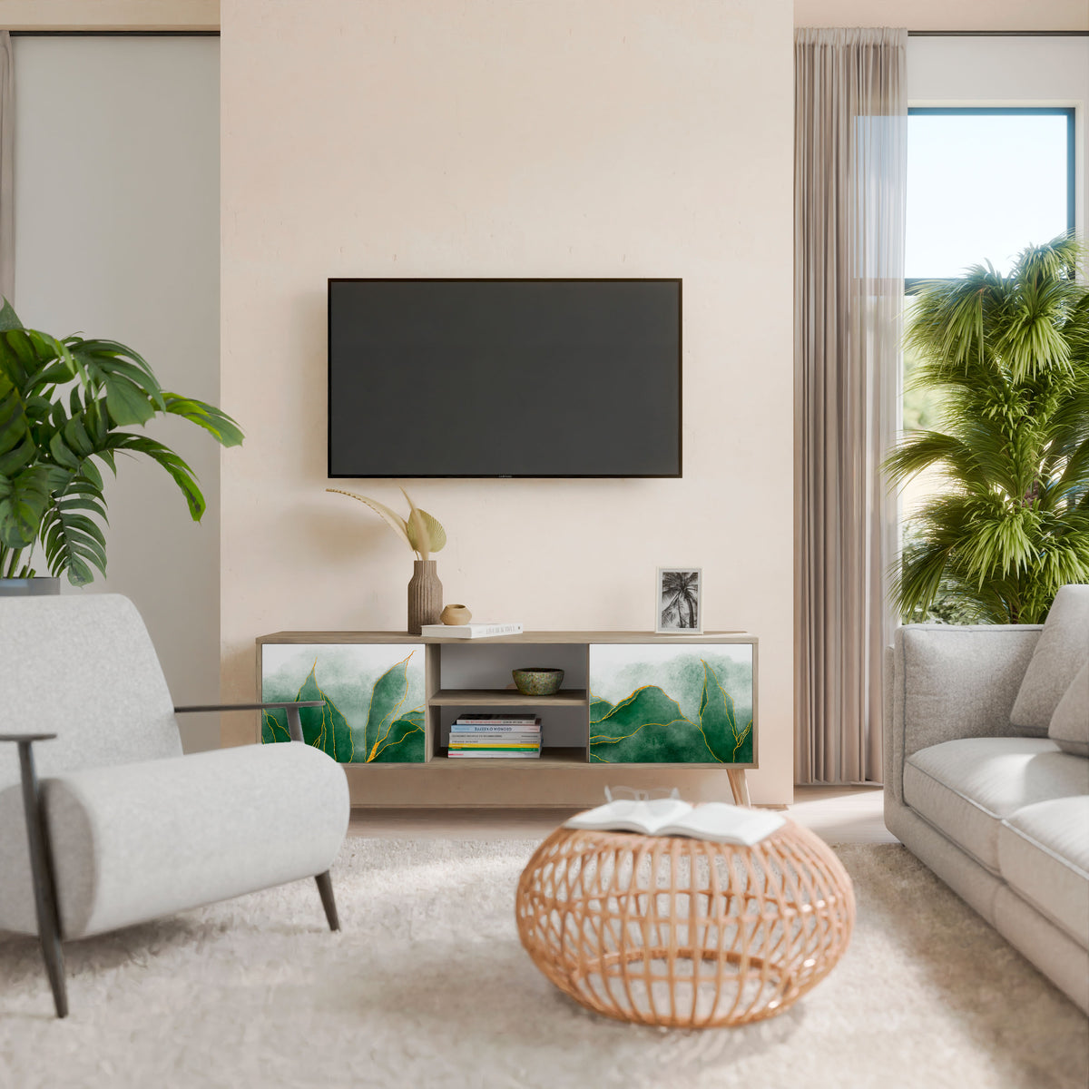 EXPENSIVE NATURE Mueble de TV de 2 Puertas