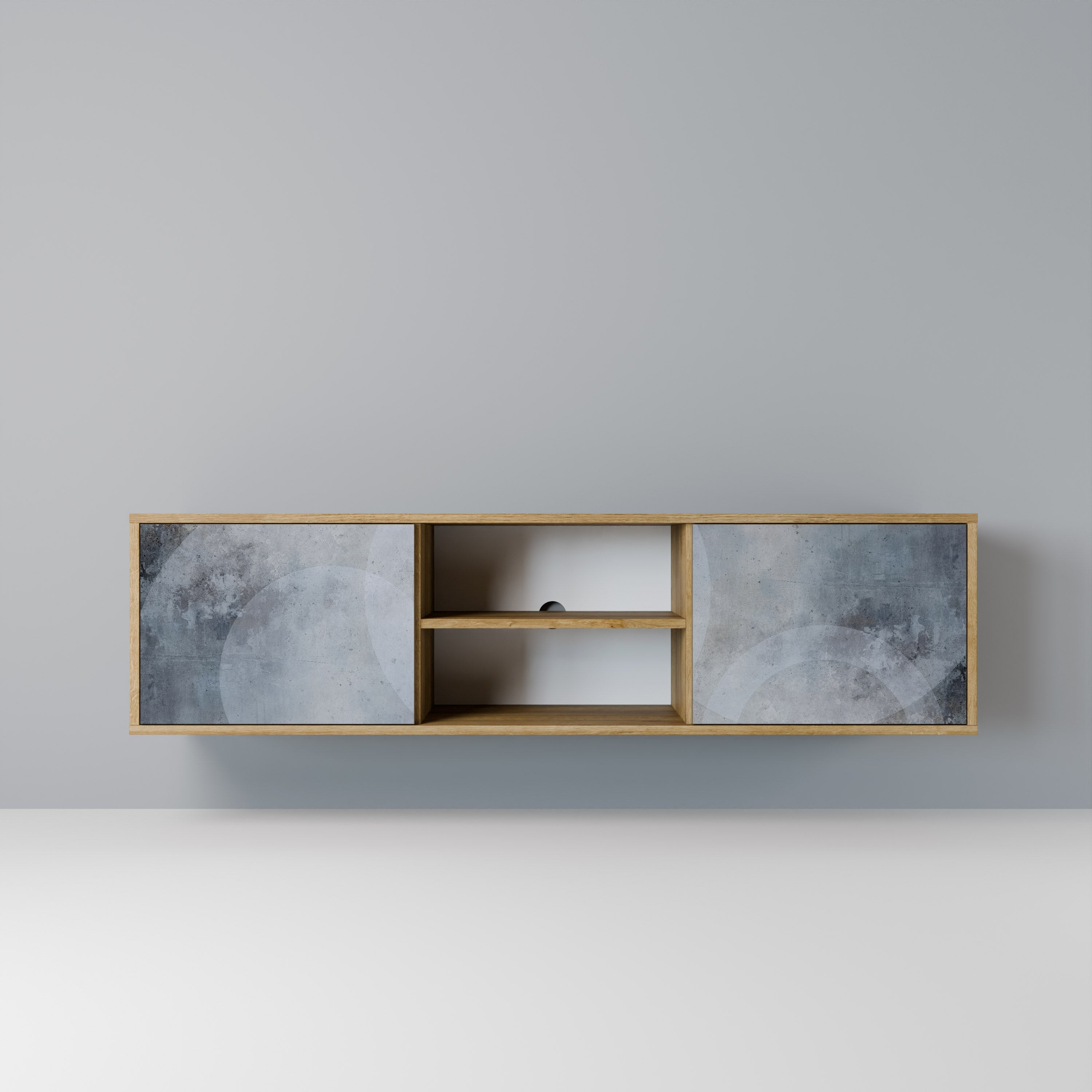 MUTED ARC 2-Door TV Stand in Oak Effect