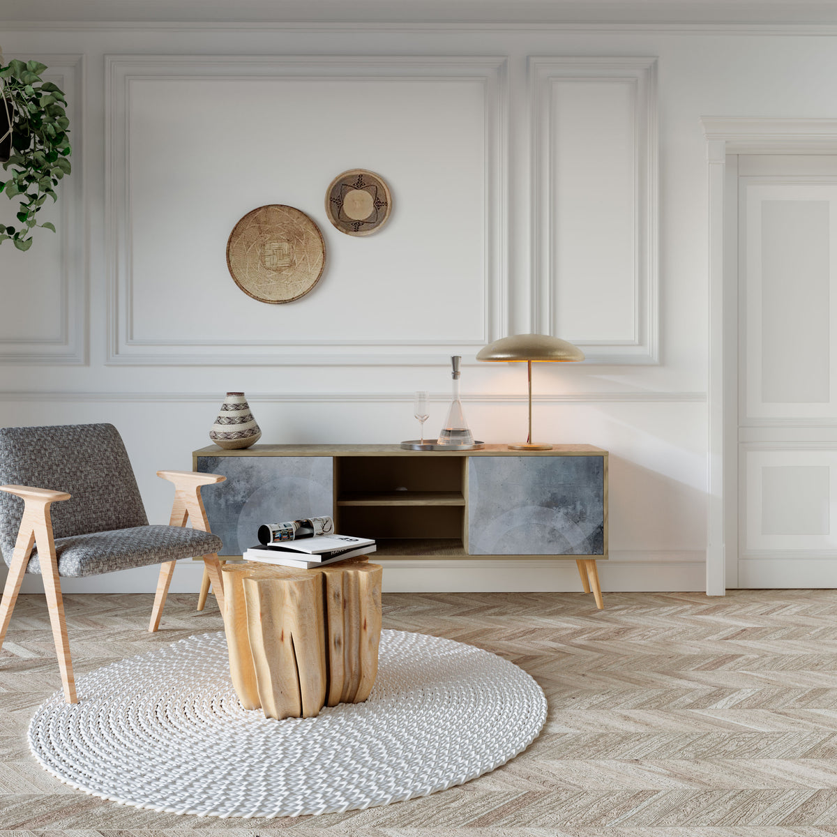 MUTED ARC Mueble de TV de 2 Puertas