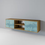 SKY WASH Mueble de TV de 2 Puertas en Efecto Roble