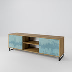 SKY WASH Mueble de TV de 2 Puertas en Efecto Roble