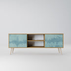 SKY WASH Mueble de TV de 2 Puertas en Efecto Roble