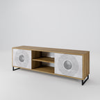 SOLID CIRCLES 2-Door TV Stand in Oak Effect