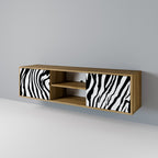 SPLENDID ZEBRA Mueble de TV de 2 Puertas en Efecto Roble