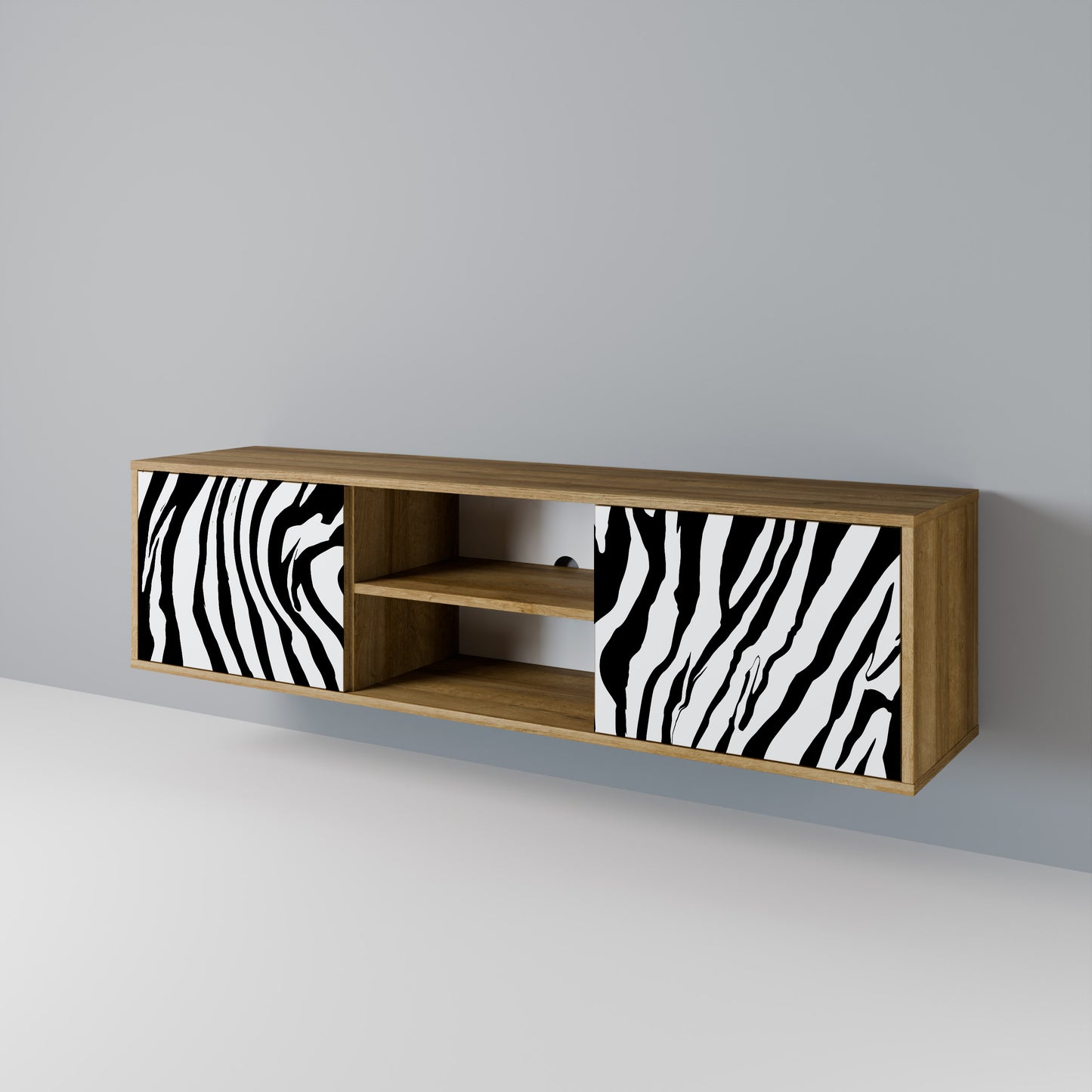 SPLENDID ZEBRA Mueble de TV de 2 Puertas