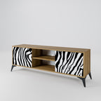 SPLENDID ZEBRA Mueble de TV de 2 Puertas en Efecto Roble