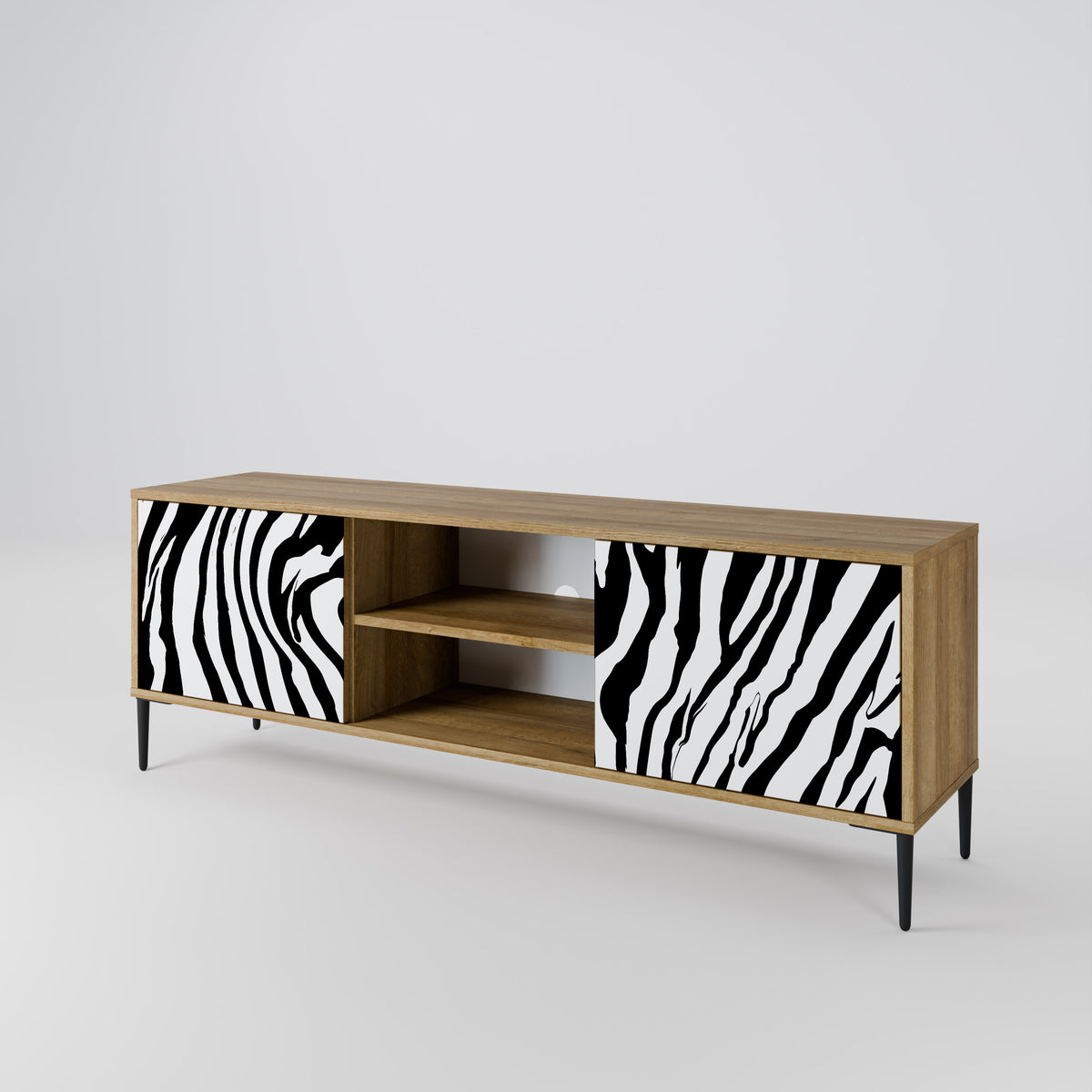 SPLENDID ZEBRA Mueble de TV de 2 Puertas
