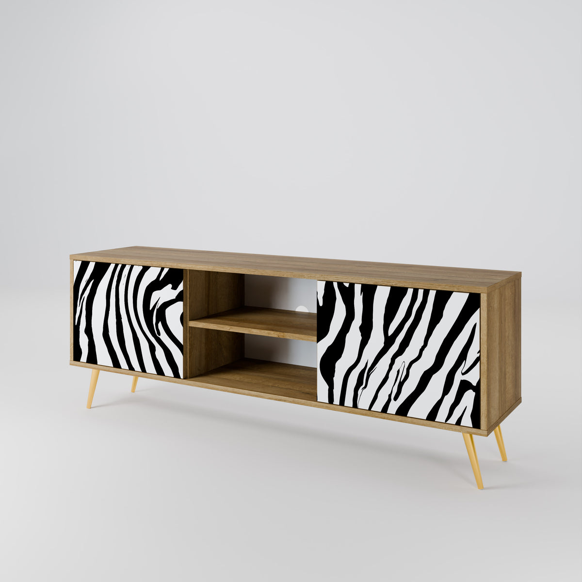 SPLENDID ZEBRA Mueble de TV de 2 Puertas