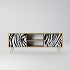 SPLENDID ZEBRA Mueble de TV de 2 Puertas en Efecto Roble