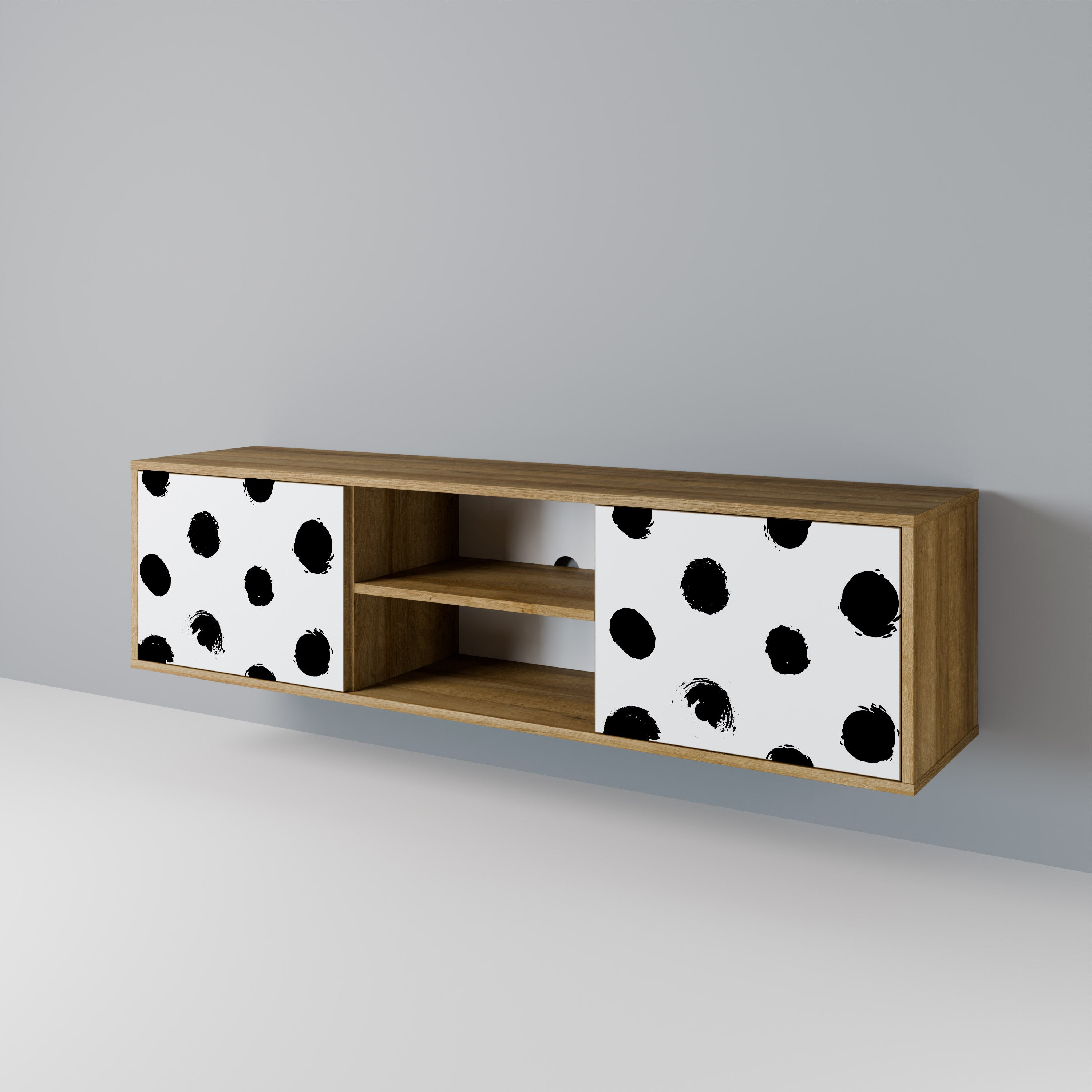SLIPPING MINUTES 2-Door TV Stand in Oak Effect