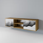 MONOCHROME MIRAGE 2-Door TV Stand in Oak Effect