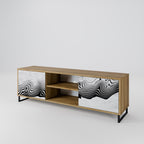 MONOCHROME MIRAGE 2-Door TV Stand in Oak Effect