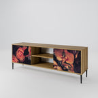 NEVERENDING BLOOM Mueble de TV de 2 Puertas en Efecto Roble