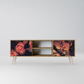 NEVERENDING BLOOM Mueble de TV de 2 Puertas en Efecto Roble