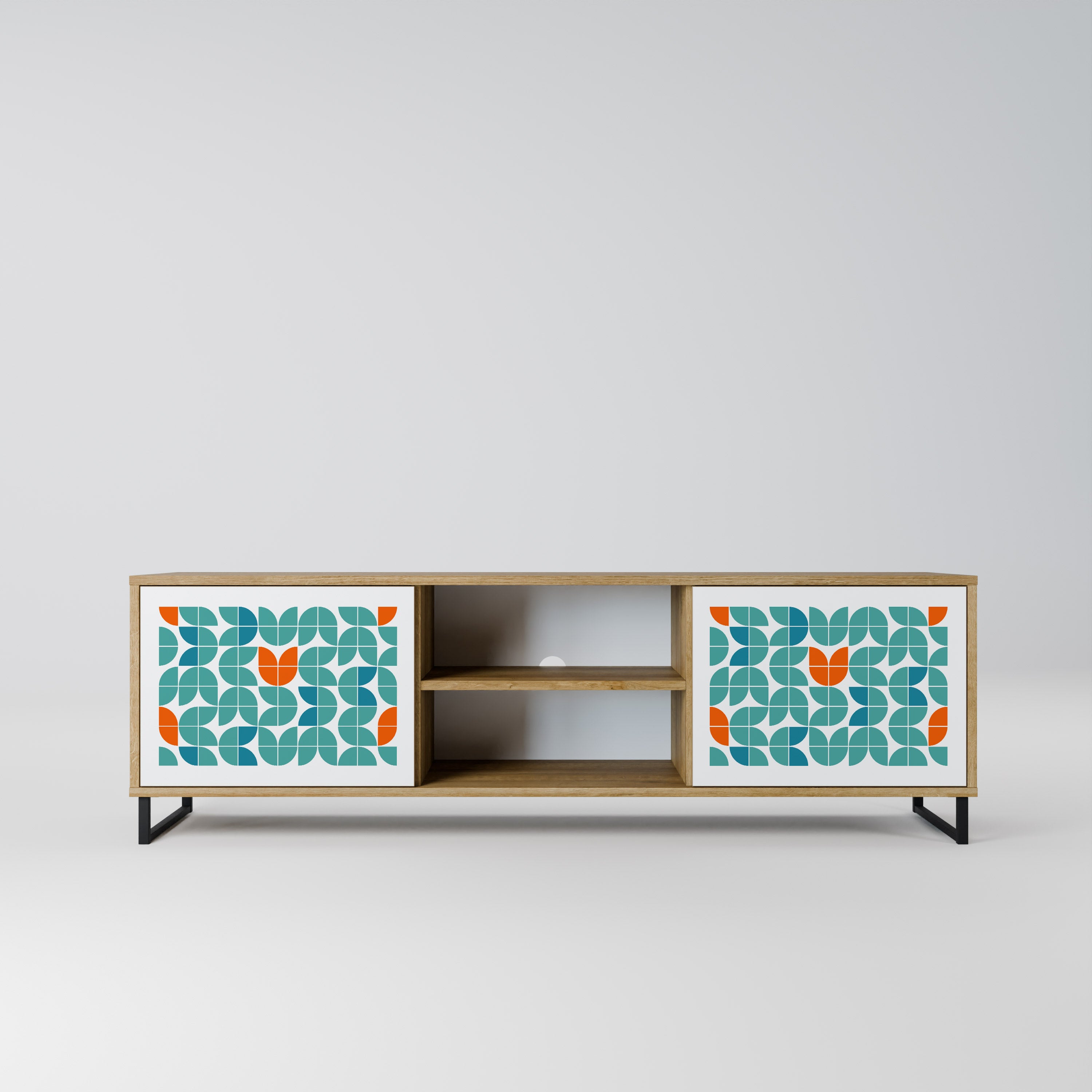 BE THE CHANGE 2-Door TV Stand in Oak Effect