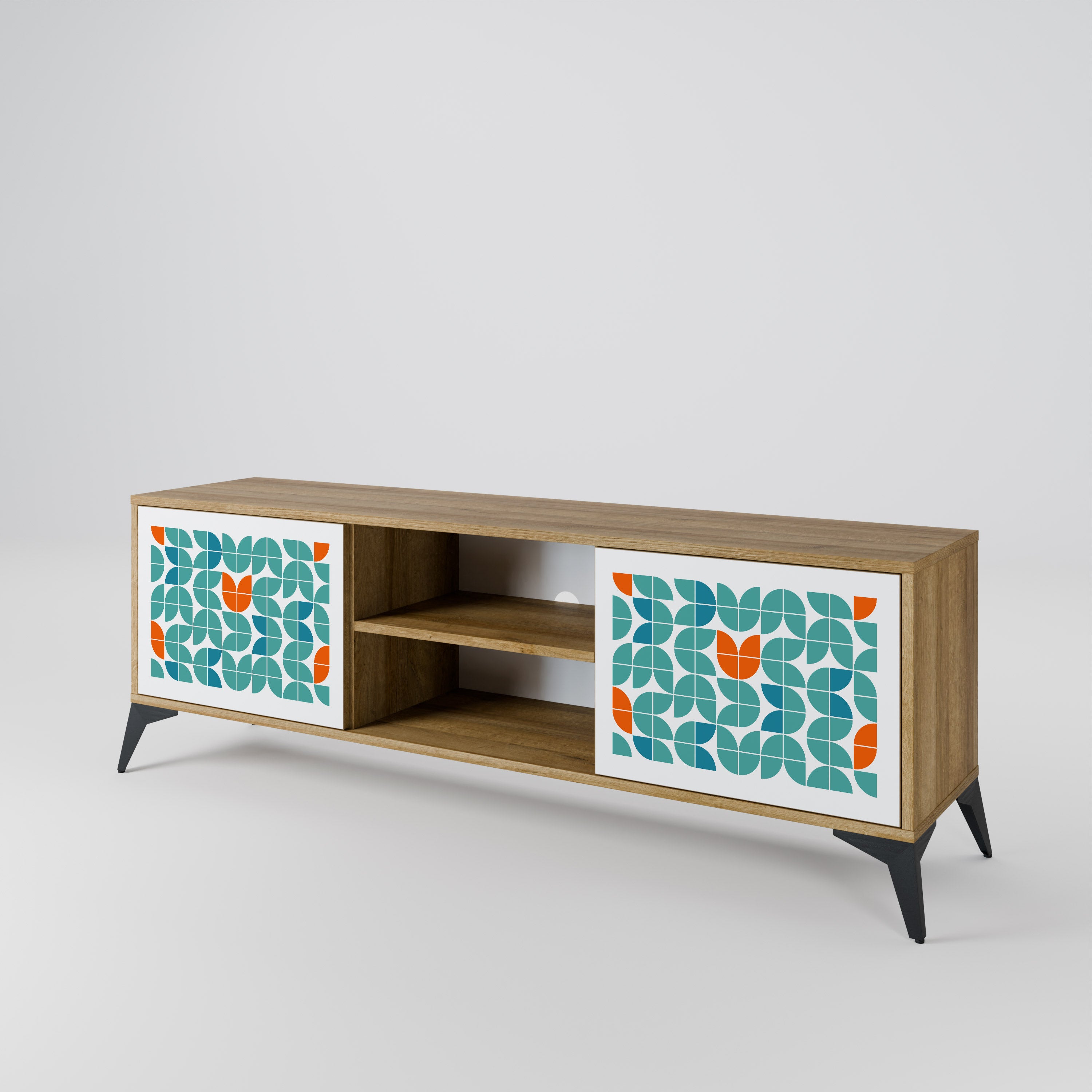 BE THE CHANGE 2-Door TV Stand in Oak Effect