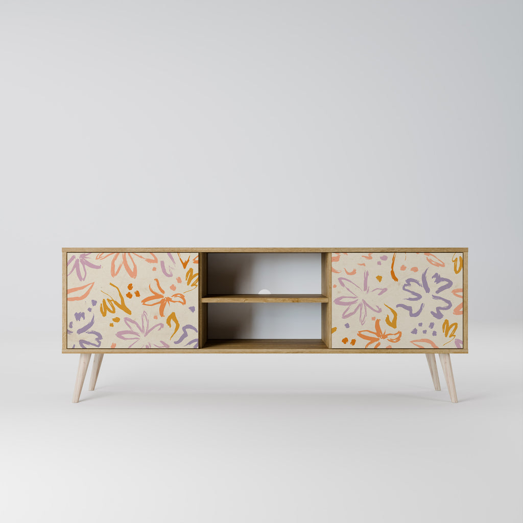 SPRING WHIMSY 2-Door TV Stand in Oak Effect