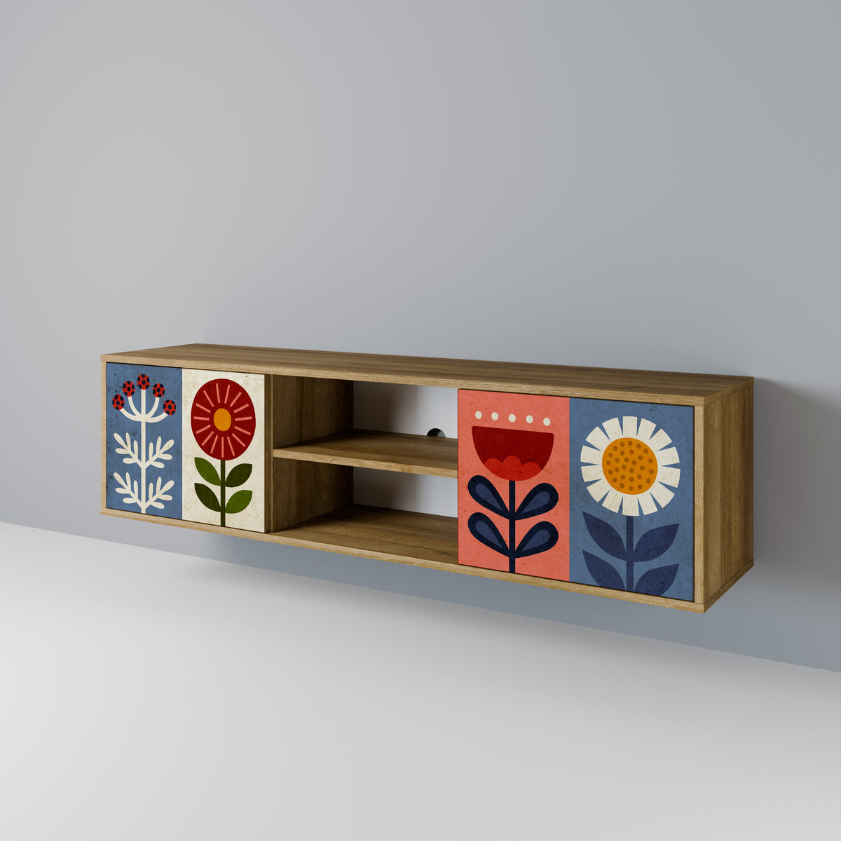 SCANDIC FLOWERET Mueble de TV de 2 Puertas