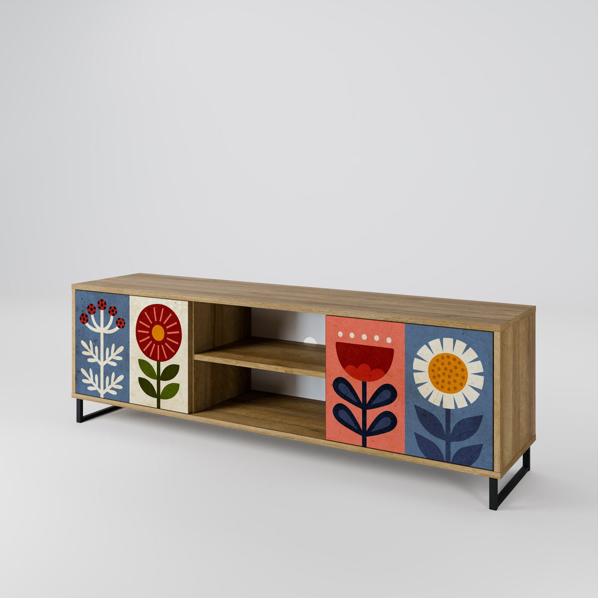 SCANDIC FLOWERET Mueble de TV de 2 Puertas