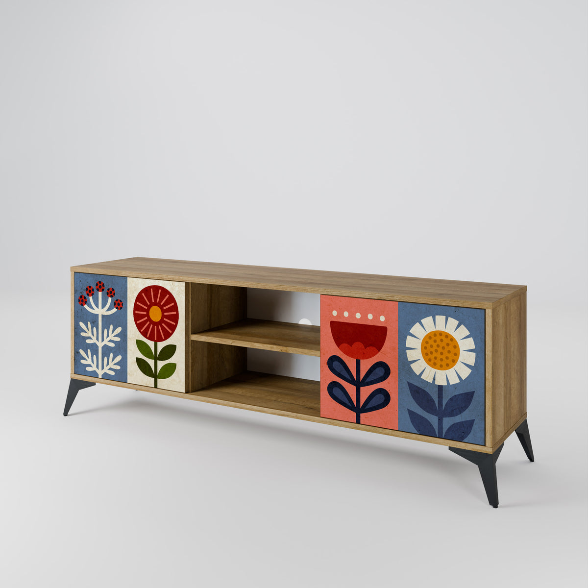 SCANDIC FLOWERET Mueble de TV de 2 Puertas