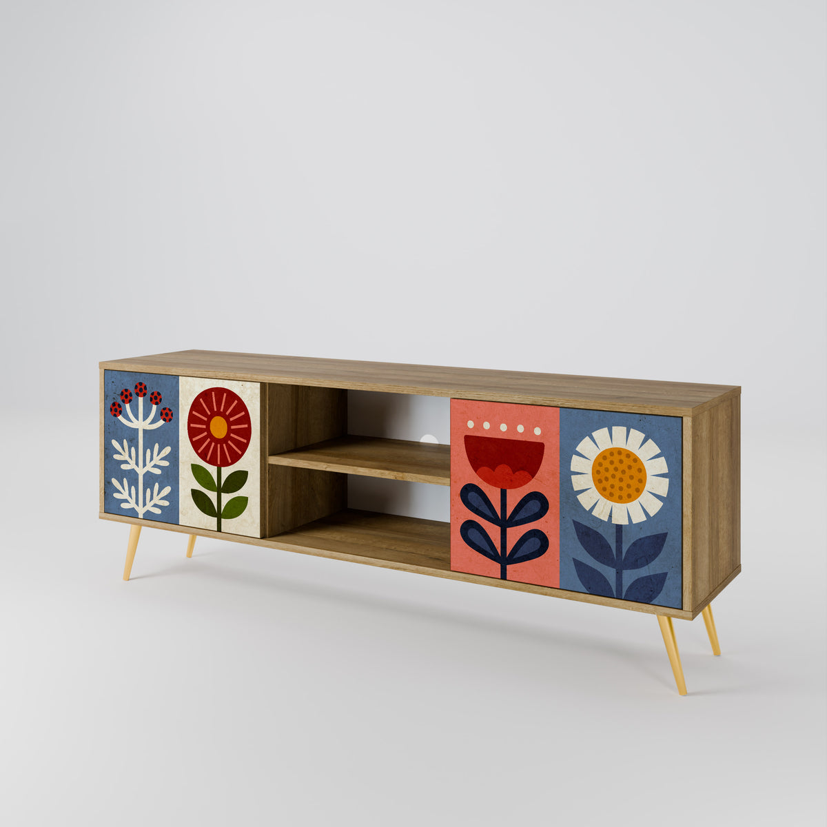 SCANDIC FLOWERET Mueble de TV de 2 Puertas