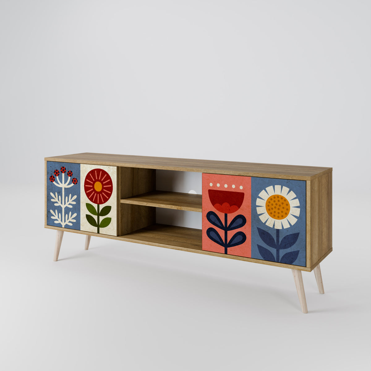 SCANDIC FLOWERET Mueble de TV de 2 Puertas